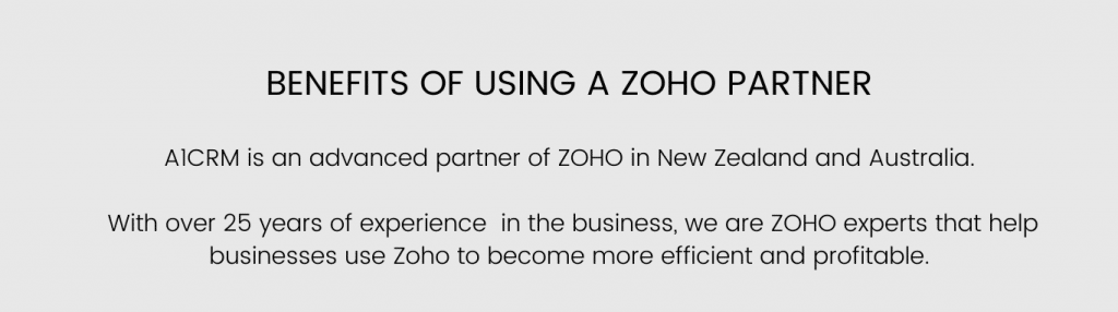 benefits of using Zoho partner-a1crm